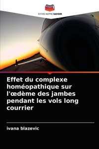 Effet du complexe homéopathique sur l'oedème des jambes pendant les vols long courrier