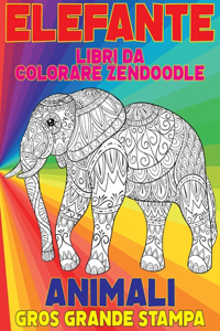 Libri da colorare Zendoodle - Gros Grande stampa - Animali - Elefante