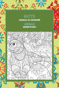 Mandala da colorare - Grande stampa - Animali - Gatto