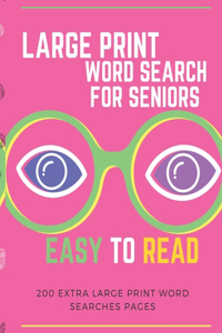 Word Search for Seniors Large Print