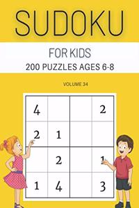 Sudoku For Kids 200 Puzzles Ages 6-8 Volume 34