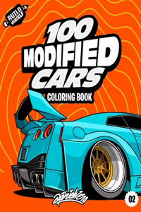 100 Modified Cars Coloring Book