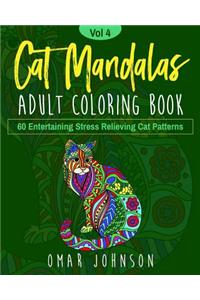 Cat Mandalas Adult Coloring Book Vol 4