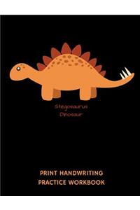 Stegosaurus Dinosaur Print Handwriting Practice Workbook