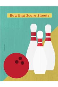 Bowling Score Sheets: Personal Scoring Pad for Bowlers, Game Record Keeper Notebook, Bowling Team Score Book, Strike Spare Bowling Score Keeper, Score Cards For Cosmic or