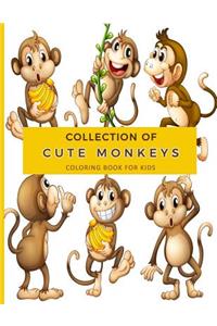 Collection Of Cute Monkeys Coloring Book For Kids