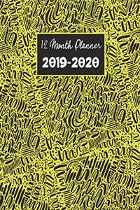 12 Month Planner 2019-2020: Gold Academic Planner for Students Track Goals Class Schedules and Assignments