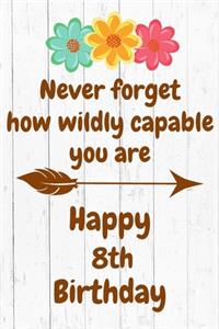 Never Forget How Wildly Capable You Are Happy 8th Birthday