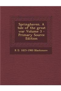 Springhaven. a Tale of the Great War Volume 3 - Primary Source Edition