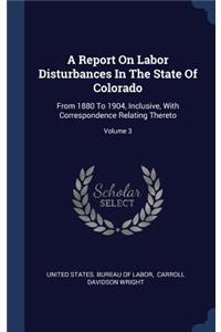 A Report On Labor Disturbances In The State Of Colorado