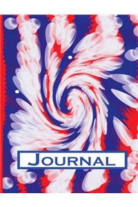 Red White Blue Groovy Patriotic Abstract Lined Journal Notebook, 8.5 x 11