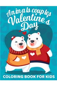 Valentine's Day Animals couples Coloring Book For Kids