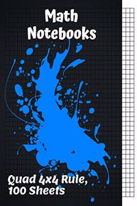 math notebooks quad 4x4 rule, 100 sheets