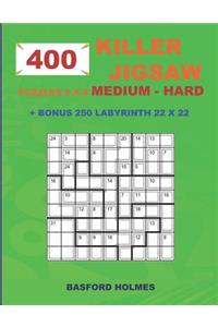 400 KILLER JIGSAW puzzles 9 x 9 MEDIUM - HARD + BONUS 250 LABYRINTH 22 x 22