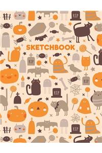 Halloween Sketchbook: Spooky Halloween Creatures: 120 Pages of 8.5