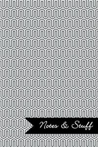 Notes & Stuff Lined Notebook With Slate Grey Key Maze Pattern Cover