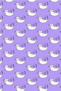 Journal Notebook For Cat Lovers Flying Cats Pattern 3