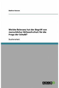 Welche Relevanz hat der Begriff von menschlicher Willensfreiheit für die Frage der Schuld?