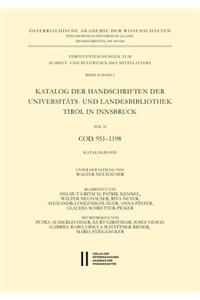 Katalog Der Handschriften Der Universiats- Und Landesbibliothek Tirol in Innsbruck. Teil 10