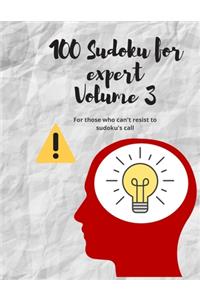 100 Sudoku for expert Volume 3