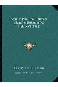 Apuntes Para Una Biblioteca Cientifica Espanola Del Siglo XVI (1891)