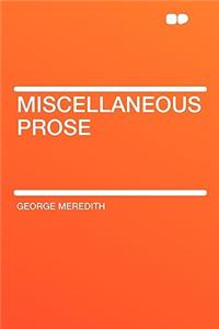 Miscellaneous Prose