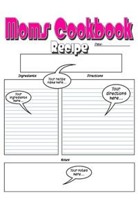 Moms Cookbook - Premium Pink Blank Recipe Book Just For Mom