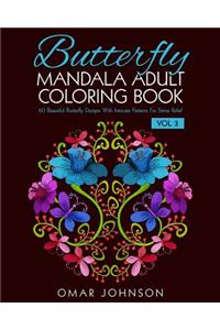 Butterfly Mandala Adult Coloring Book Vol 3