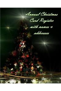 Annual Christmas Card Register with names & addresses