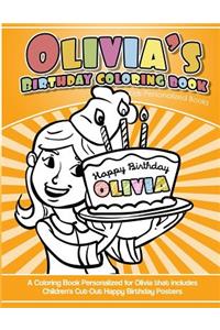 Olivia's Birthday Coloring Book Kids Personalized Books