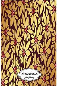 Notebook Journal Dot-grid,graph,lined,blank No Lined - Gold Flower Design: Small Pocket Notebook / Journal / Diary