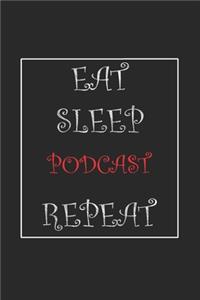 Eat Sleep Podcast Repeat Journal Gift