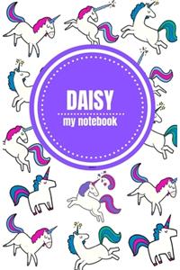 Daisy - Unicorn Notebook - Personalized Journal/Diary - Fab Girl/Women's Gift - Christmas Stocking Filler - 100 lined pages
