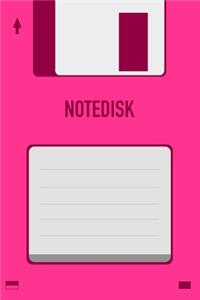 Pink Notedisk Floppy Disk 3.5 Diskette Notebook [lined] [110pages][6x9]