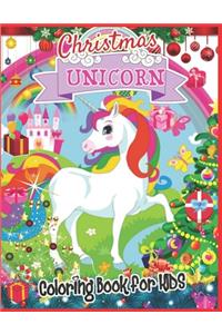 Christmas Unicorn Coloring Book for Kids