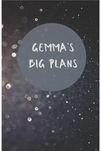 Gemma's Big Plans - Notebook/Journal/Diary - Personalised Girl/Women's Gift - Birthday/Party Bag Filler - 100 lined pages (Dark glitter)
