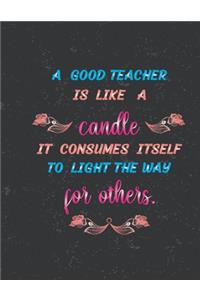 A good teacher is like a candle