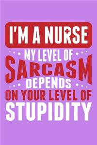 I'm A Nurse My Level Of Sarcasm Depends On Your Level Of Stupidity