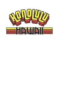 Honolulu Hawaii Retro Design Style Midcentury 120 Page Notebook Lined Journal for Lovers of Hawaii