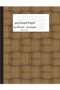 Big Graph Paper Composition Notebook: Graph Paper Composition Notebook, Grid Book, Quad Ruled 4x4 Graph Paper, Big Graph Paper-8.5 X 11, 80 Sheets (Wood Theme Graph Paper Notebook)