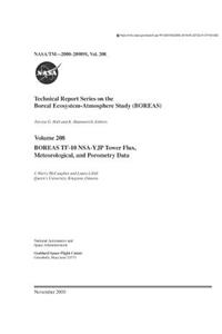 Boreas Tf-10 Nsa-Yjp Tower Flux, Meteorological, and Porometry Data