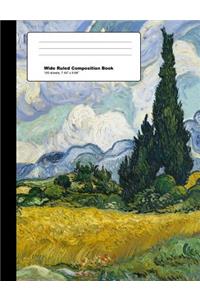 Vincent Van Gogh Wheat Field with Cypresses Composition Notebook