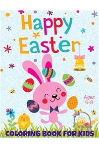 Happy Easter Coloring Book for Kids Ages 4-8