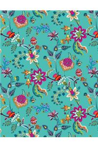 My Big Fat Bullet Journal Chinoiserie Pattern on Turquoise