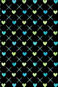 Journal Notebook Quilted Watercolor Hearts Pattern 6
