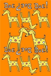 Journal Notebook For Dog Lovers, Yellow Dogs in a Row 1