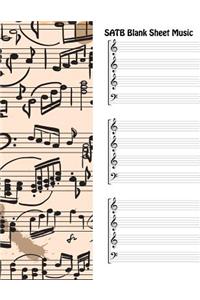 SATB Blank Sheet Music: Blank Staff music, Manuscript Paper For Notes Music. For Chorus, Soprano, Vocal Solo High Voice, Musicians, Music Lovers, Students, Songwriting. Boo