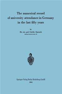The numerical record of university attendance in Germany in the last fifty years