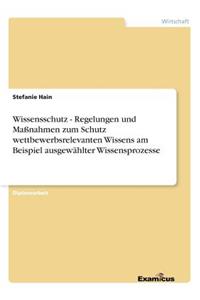 Wissensschutz - Regelungen und Maßnahmen zum Schutz wettbewerbsrelevanten Wissens am Beispiel ausgewählter Wissensprozesse