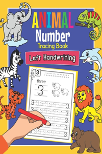 Animal Number Tracing Book Left Handwriting